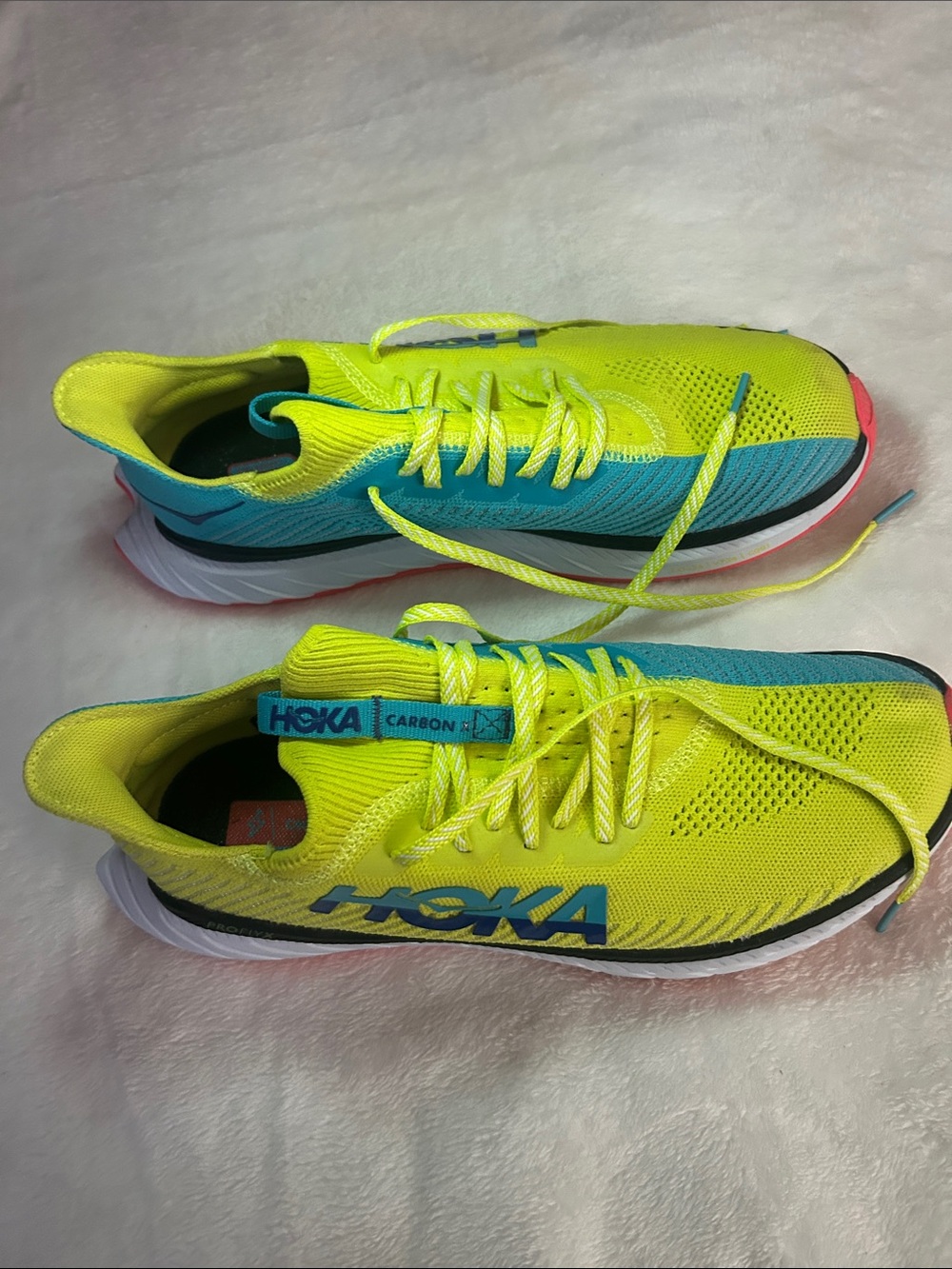 Hoka Neon Yellow Teal Men's Athletic Running Shoes